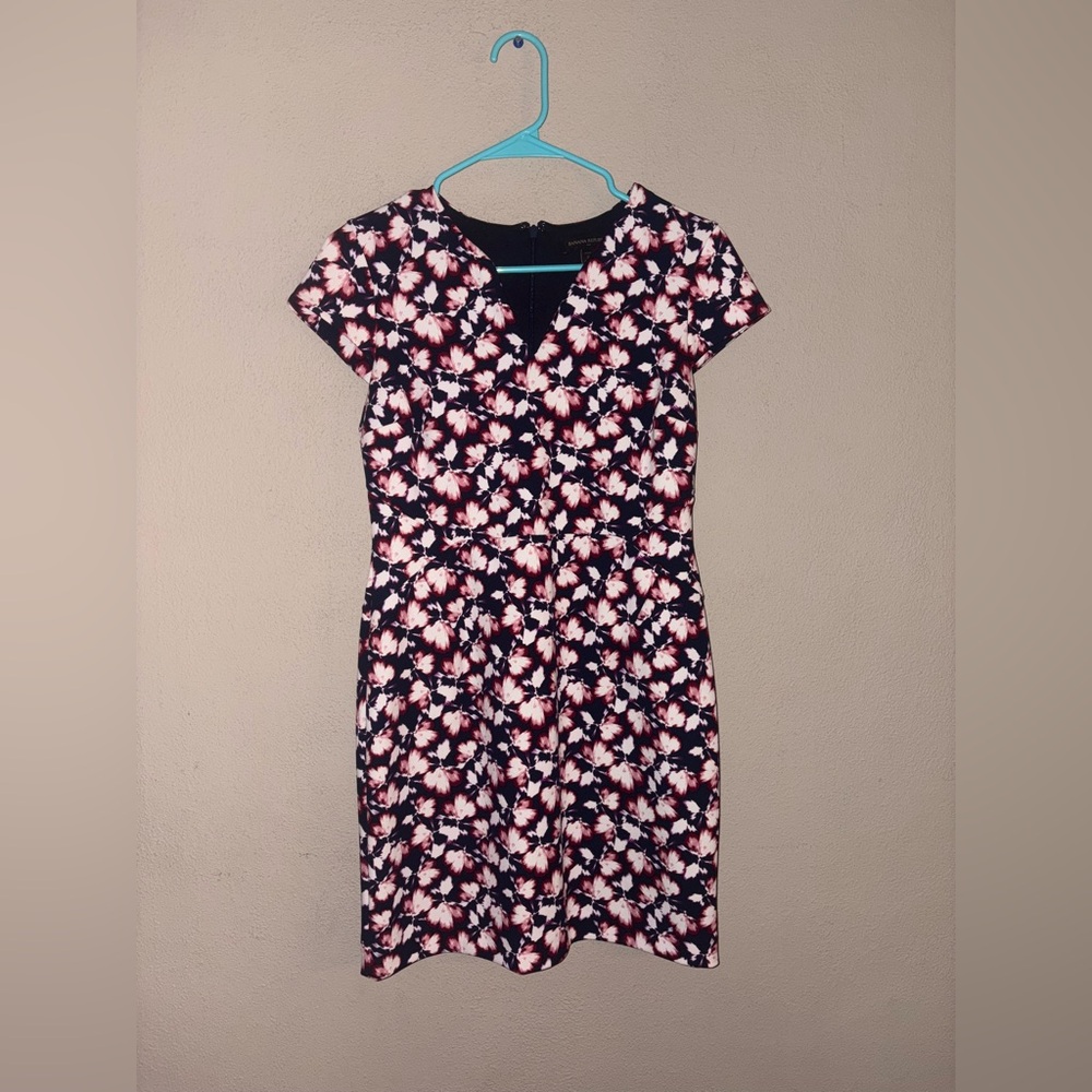 Banana Republic Women’s Floral V Neck Dress, Blue/pink/white. Wedding, Party.